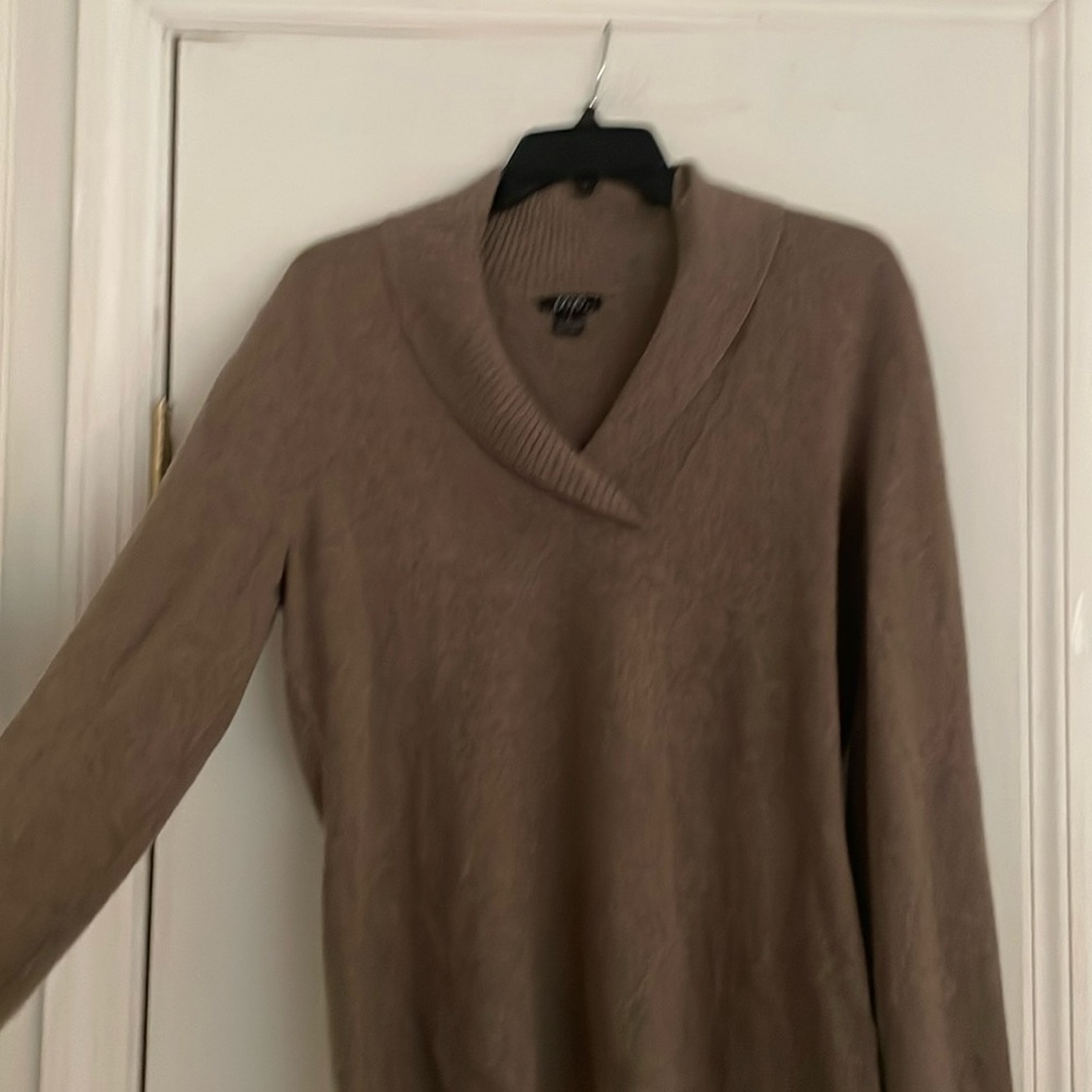 Collar Neck Light Brown Sweater Large Prive Cashmere